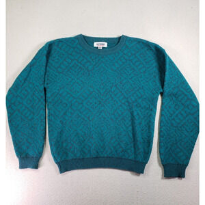 Vintage‎ Brad Richards Sweater Mens Medium Green Rib Trim Knit Pullover Crewneck
